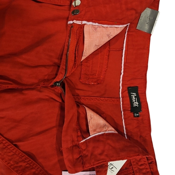Nanette Lepore NWT SZ 8 Colorful Red 4" Paperbag Shorts W/Pockets And Tie Belt - Picture 3 of 10